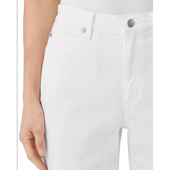 Eileen Fisher High Waist Slim‎ Leg Jeans in White Made in Portugal - Picture 2 of 10